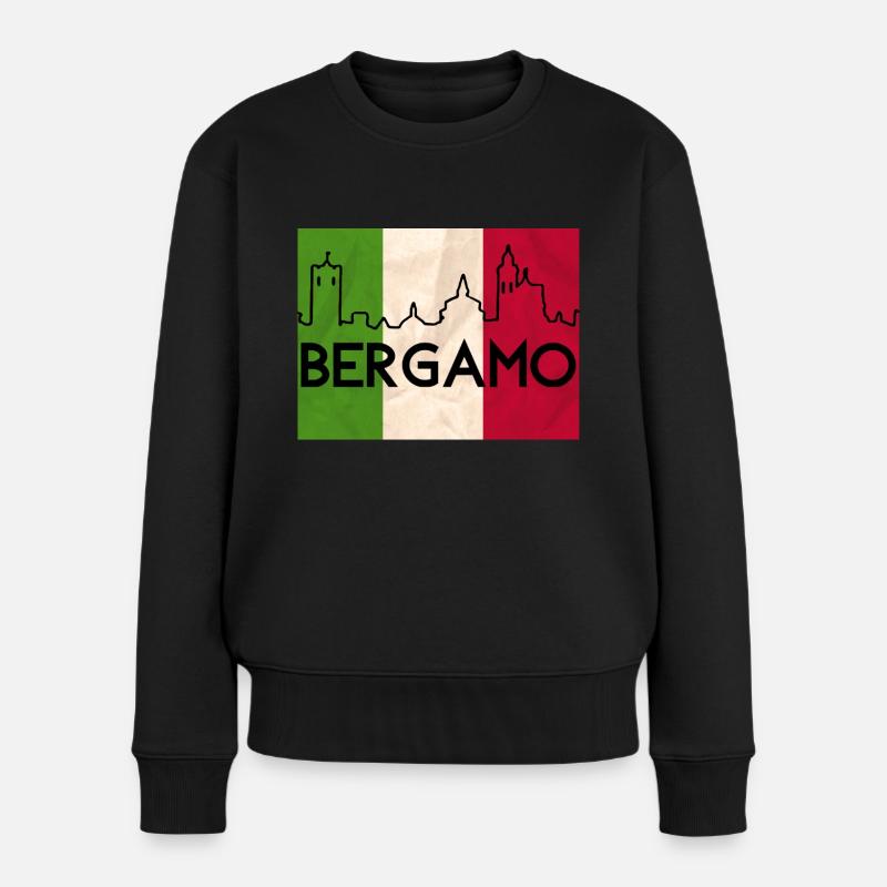 Drapeau tricolore de Bergame - Pull Premium bio Femme - noir
