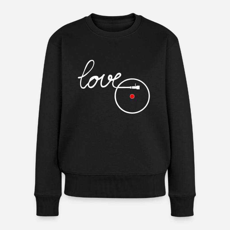 I love Music Plattenteller Turntable Record player - Frauen Premium Bio Pullover - Schwarz