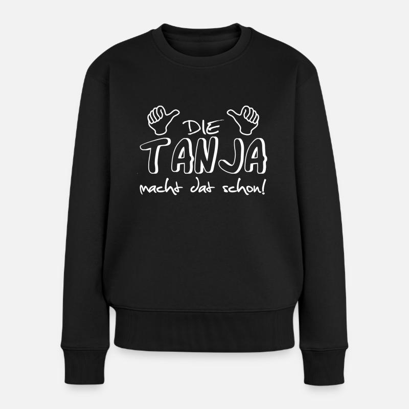 Tanja - Frauen Premium Bio Pullover - Schwarz