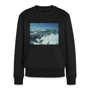 Wunderschöne Schweizer Berge - Frauen Premium Bio Pullover - Schwarz - Vorne - Julia (174cm)