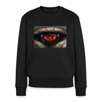 L’œil du diable - Pull Premium bio Femme - noir - Devant - Julia (174cm)
