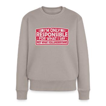 ce que je dis citation - Pull Premium bio Femme - taupe - Devant - Julia (174cm)