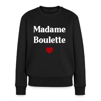 Madame Boulette - Pull Premium bio Femme - noir - Devant - Julia (174cm)