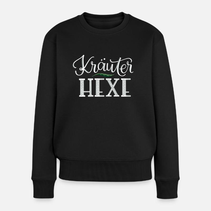 Kräuterhexe - Frauen Premium Bio Pullover - Schwarz