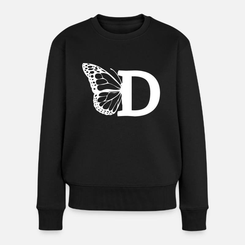 lettre d papillon - Pull Premium bio Femme - noir