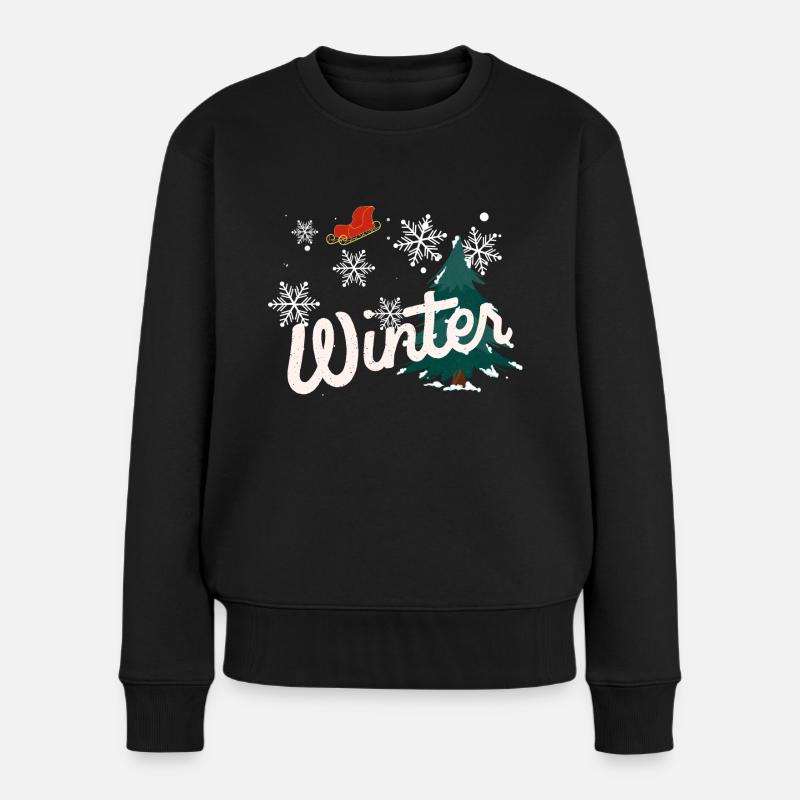 Winter - Frauen Premium Bio Pullover - Schwarz
