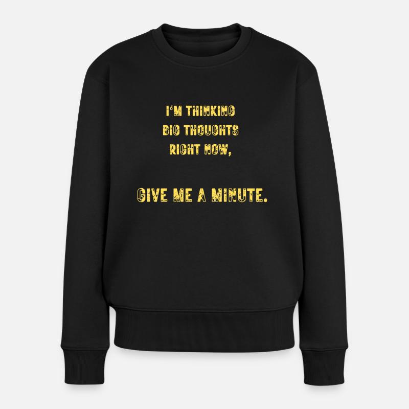 Große Gedanken - Frauen Premium Bio Pullover - Schwarz