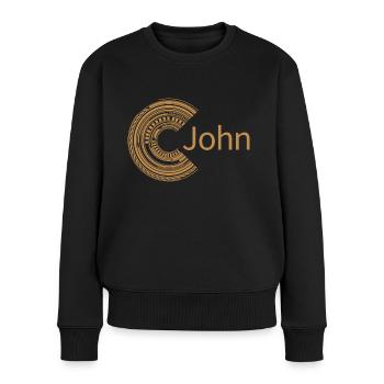 Für John - Frauen Premium Bio Pullover - Schwarz - Vorne - Julia (174cm)