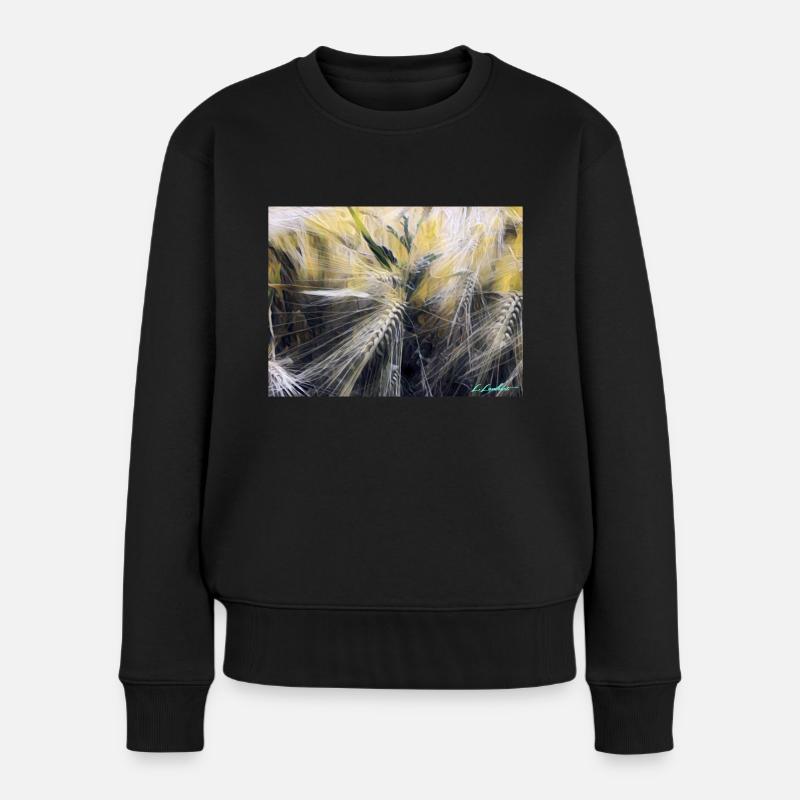 Weizen - Frauen Premium Bio Pullover - Schwarz