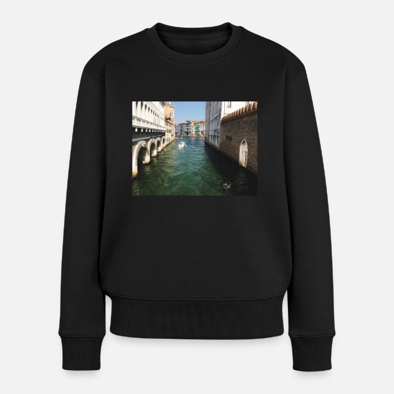 Sommer in Venedig - Frauen Premium Bio Pullover - Schwarz