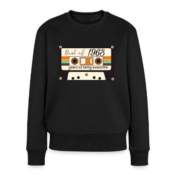 1963 - Frauen Premium Bio Pullover - Schwarz - Vorne - Julia (174cm)
