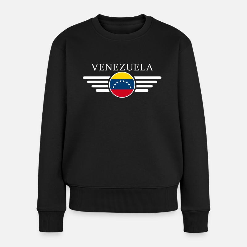 Venezuela Stil Design T-Shirt - Frauen Premium Bio Pullover - Schwarz
