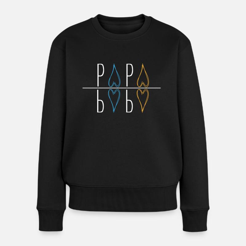 Papa - Frauen Premium Bio Pullover - Schwarz