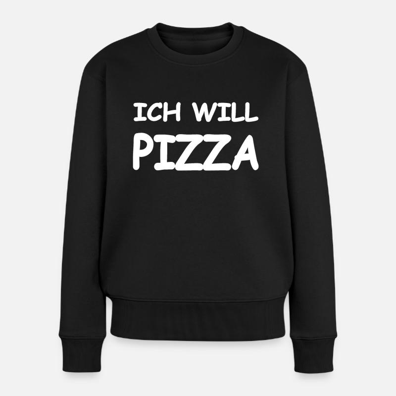 Pizza - Frauen Premium Bio Pullover - Schwarz