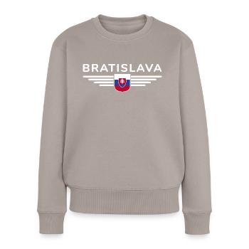 Bratislava, Slovaquie Style Design T-Shirt - Pull Premium bio Femme - taupe - Devant - Julia (174cm)