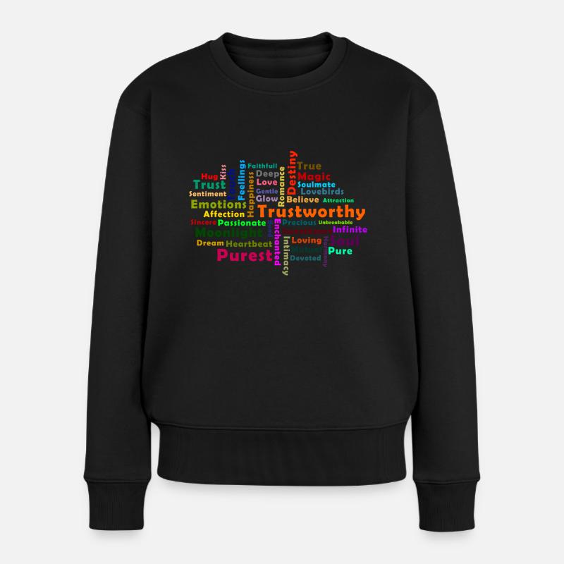 Nuage de mots d amour - Pull Premium bio Femme - noir