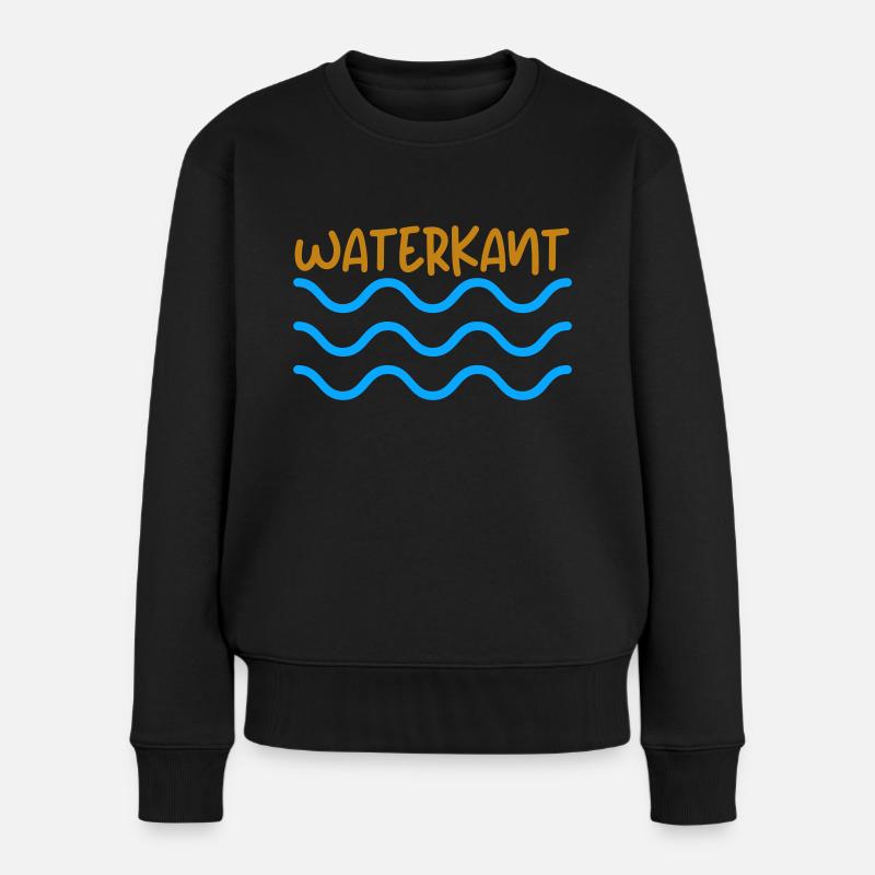 waterkant waves - Frauen Premium Bio Pullover - Schwarz