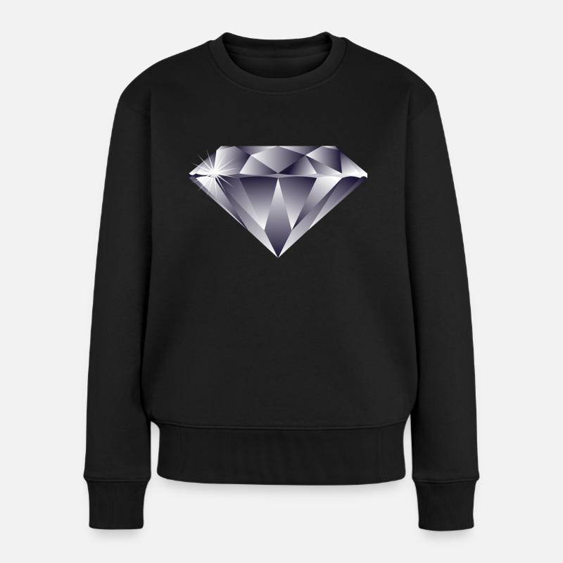 Diamant - Frauen Premium Bio Pullover - Schwarz