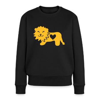 Lion avec le coeur - Pull Premium bio Femme - noir - Devant - Julia (174cm)