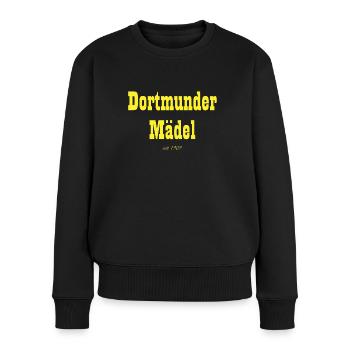 Dortmund Girls Design - Frauen Premium Bio Pullover - Schwarz - Vorne - Julia (174cm)