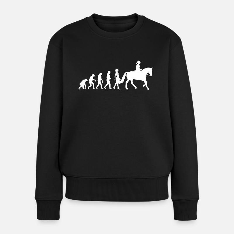Evolution Reiten Damen Reiterin Evolution Shirt - Frauen Premium Bio Pullover - Schwarz