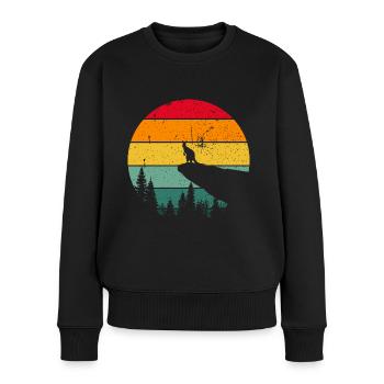 Vintage Rétro Kangourou Australie Cadeau - Pull Premium bio Femme - noir - Devant - Julia (174cm)