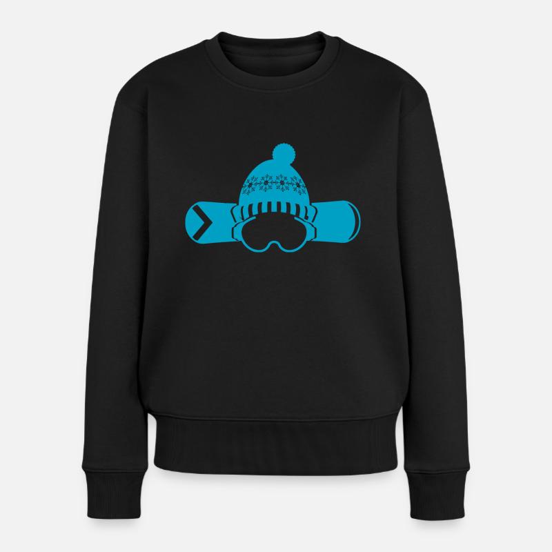 Snowboard Snowboarder - Frauen Premium Bio Pullover - Schwarz