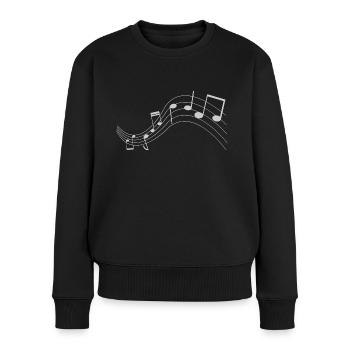 Music, musical, musical notes - Women's Premium Organic Jumper - black - Front - Julia (174cm)