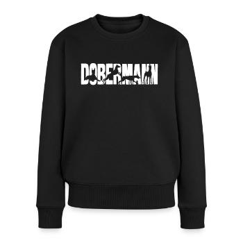 Dobermann Silhouette lettering - Women's Premium Organic Jumper - black - Front - Julia (174cm)