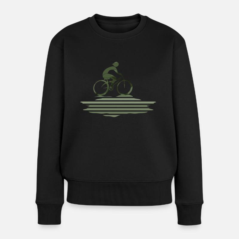 Radfahrer - Frauen Premium Bio Pullover - Schwarz