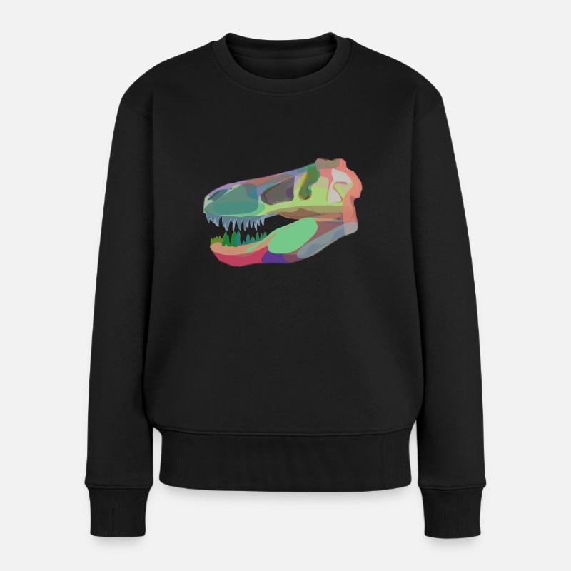 Color Rex Rebos - Frauen Premium Bio Pullover - Schwarz