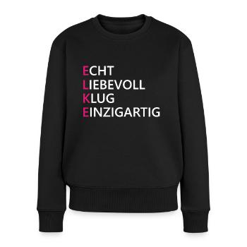 Elke Name Geschenk - Frauen Premium Bio Pullover - Schwarz - Vorne - Julia (174cm)