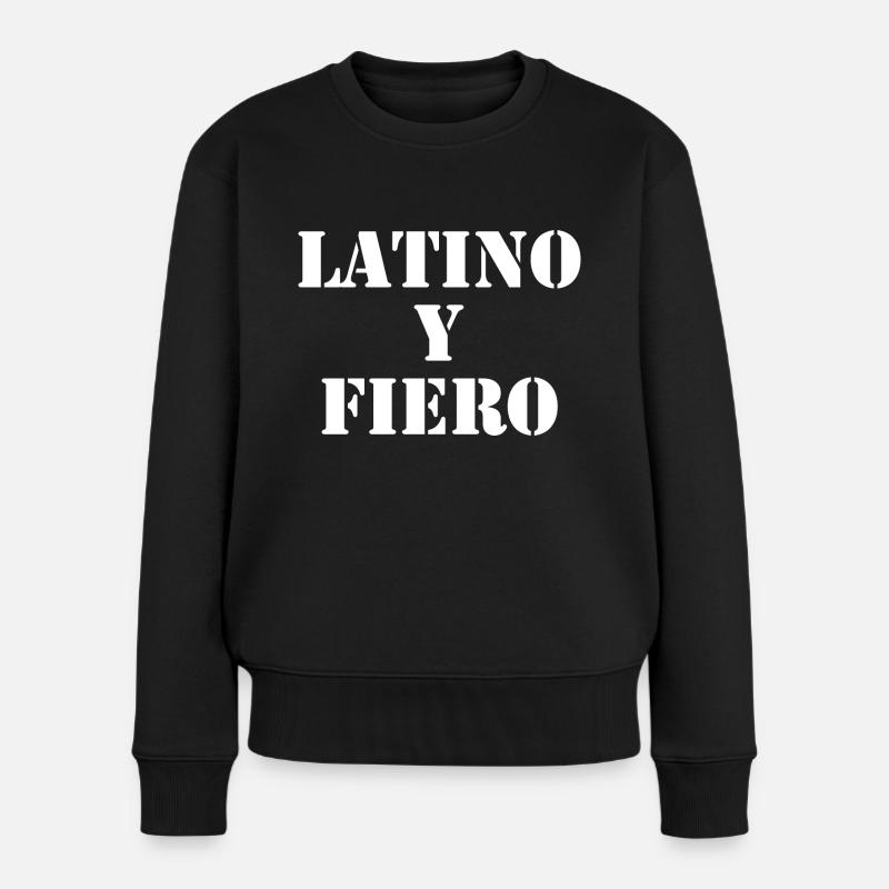 Latino Spanisch temperamentvoll - Frauen Premium Bio Pullover - Schwarz