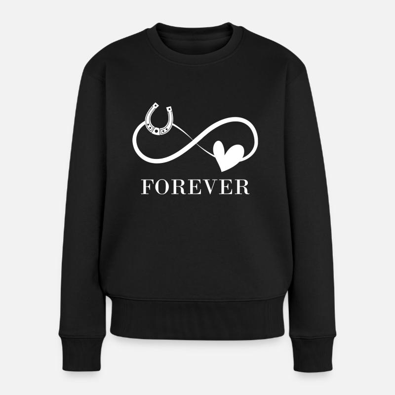 Ich liebe mein Pferd Reitsport Pferdeliebe - Frauen Premium Bio Pullover - Schwarz