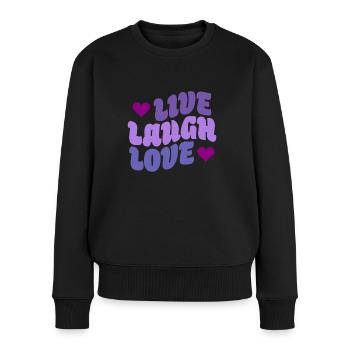 Live Laugh Love - Women's Premium Organic Jumper - black - Front - Julia (174cm)
