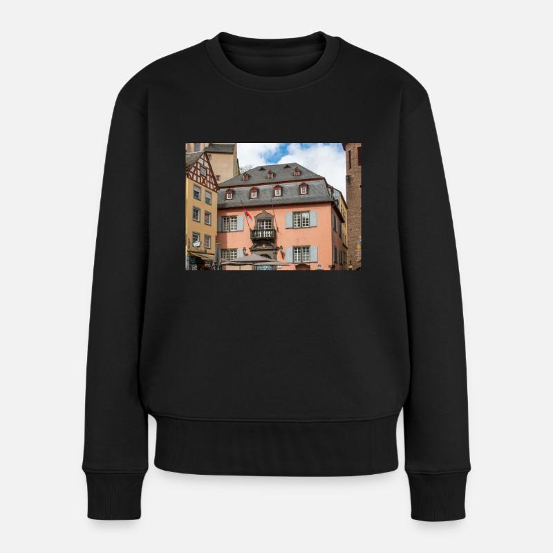 St. Martin Kirche, Cochem Rhein - Frauen Premium Bio Pullover - Schwarz