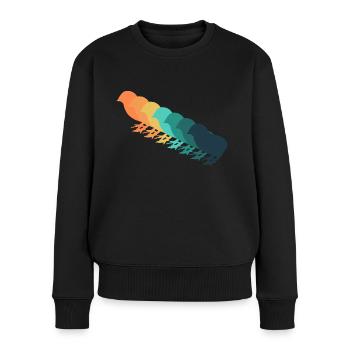Retro-Küken - Frauen Premium Bio Pullover - Schwarz - Vorne - Julia (174cm)