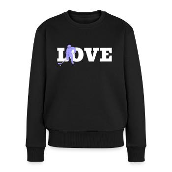 Eishockeyspieler Hockeyfan Eishockey Eishockeyteam - Frauen Premium Bio Pullover - Schwarz - Vorne - Julia (174cm)