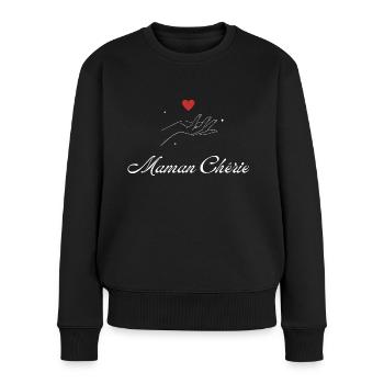 Geliebte Mama - Frauen Premium Bio Pullover - Schwarz - Vorne - Julia (174cm)