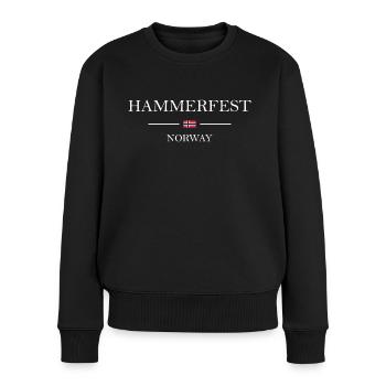 Norvège - Hammerfest blanc - Pull Premium bio Femme - noir - Devant - Julia (174cm)