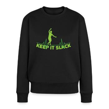 Slackline - Frauen Premium Bio Pullover - Schwarz - Vorne - Julia (174cm)