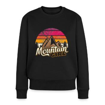 Mountain Girl Mountains Women's Retro Partner Shirt Fun - Women's Premium Organic Jumper - black - Front - Julia (174cm)