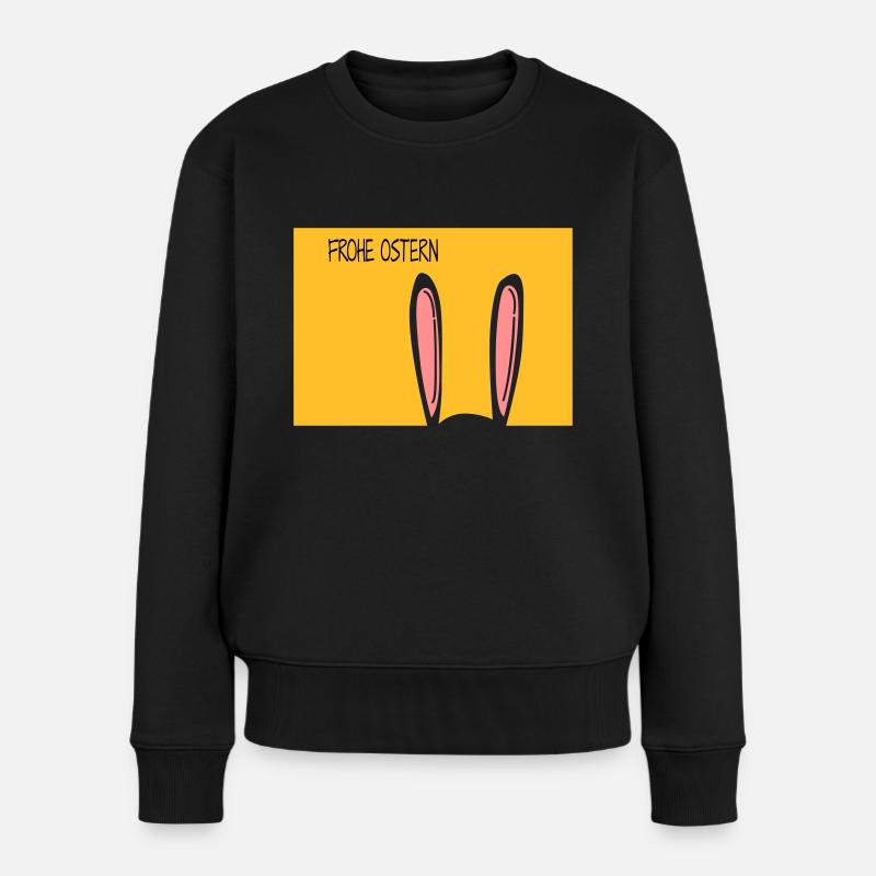 Frohe Ostern - Frauen Premium Bio Pullover - Schwarz