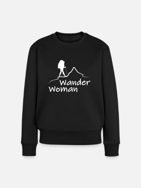 Wander Woman - Frauen Premium Bio Pullover - Schwarz