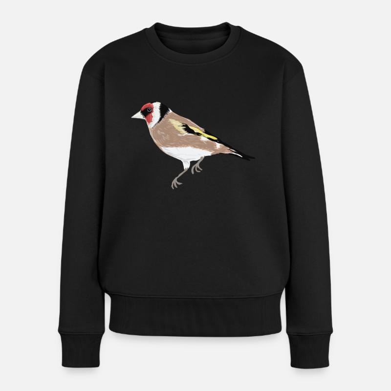 Gartenvogel Stieglitz - Frauen Premium Bio Pullover - Schwarz