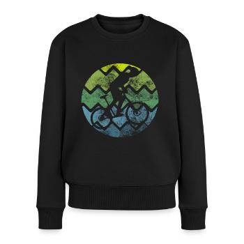 Road bike in Vienna in the bike park on the mountain with children - Women's Premium Organic Jumper - black - Front - Julia (174cm)