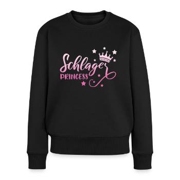 Schlagerprinzessin Schlagerfan Schlager Geschenk - Frauen Premium Bio Pullover - Schwarz - Vorne - Julia (174cm)