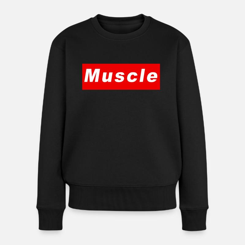 Muskel - Frauen Premium Bio Pullover - Schwarz