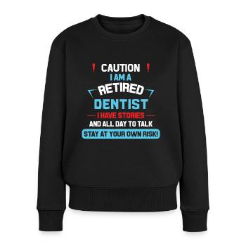 Retraités dentistes - Pull Premium bio Femme - noir - Devant - Julia (174cm)