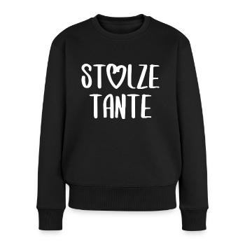 Stolze Tante Spruch Familie Verwandschaaft Schrift - Frauen Premium Bio Pullover - Schwarz - Vorne - Julia (174cm)